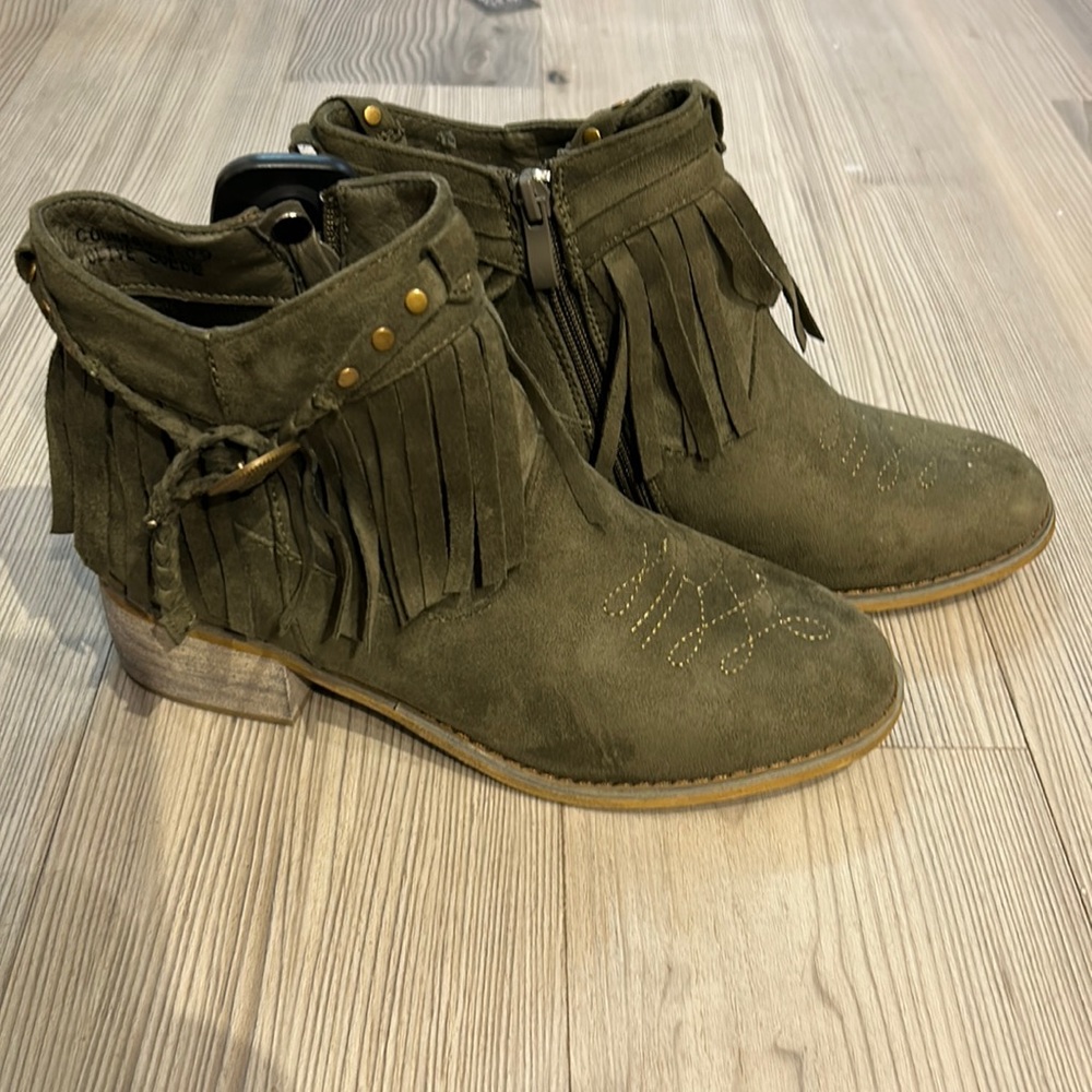 Bucked Belted Fringe Booties